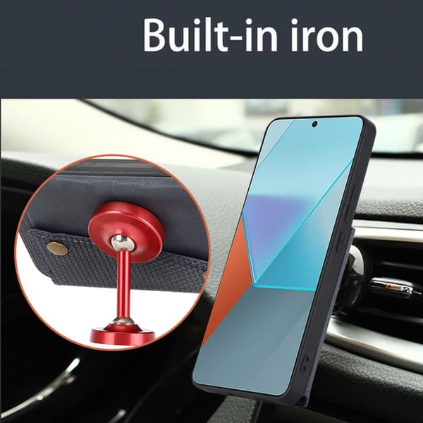 SKALO Xiaomi Redmi Note 13 Pro 5G PU-læder Cover med Pung - Brun