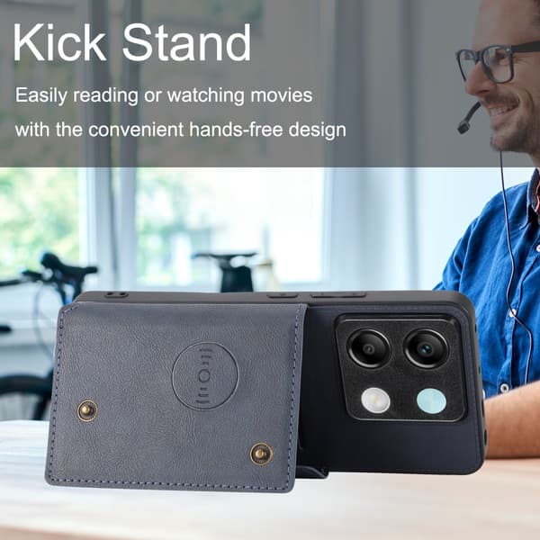 SKALO Xiaomi Redmi Note 13 Pro 5G PU-læder Cover med Pung - Brun