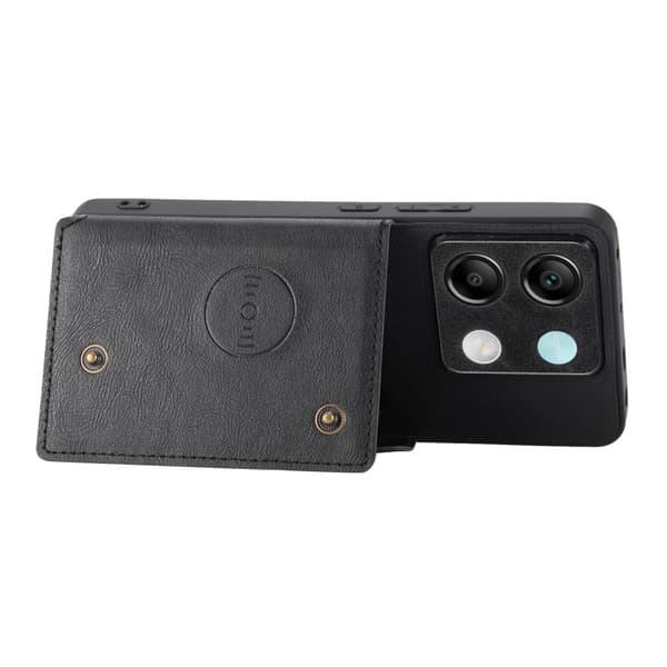 SKALO Xiaomi Redmi Note 13 Pro 5G PU-nahkainen Suojakuori Lompakolla - Musta