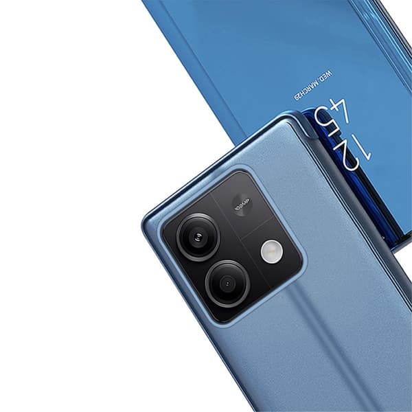 SKALO Xiaomi Redmi Note 13 Pro 5G Clear View Lompakkokotelo - Sininen