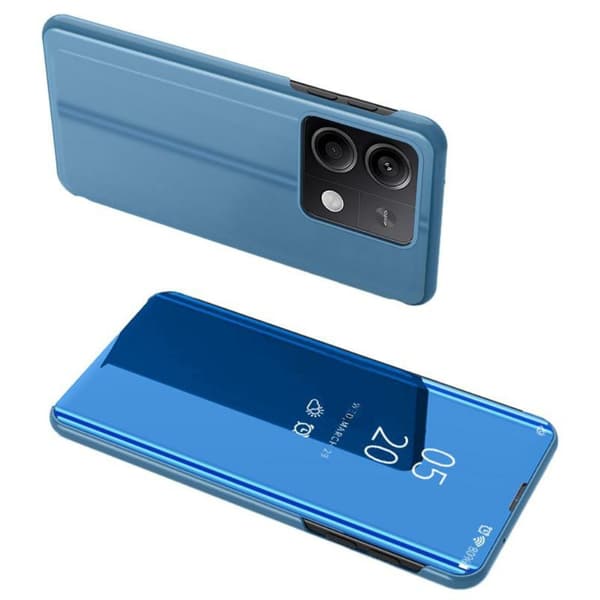 SKALO Xiaomi Redmi Note 13 Pro 5G Clear View Lompakkokotelo - Sininen