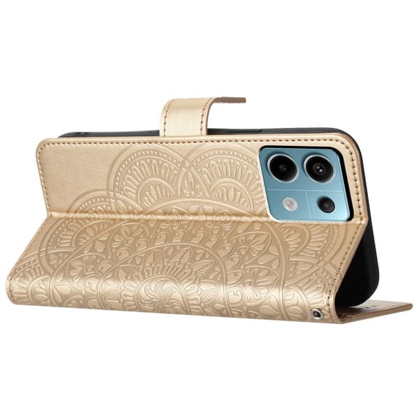 SKALO Xiaomi Redmi Note 13 Pro 5G Mandala Plånboksfodral - Guld