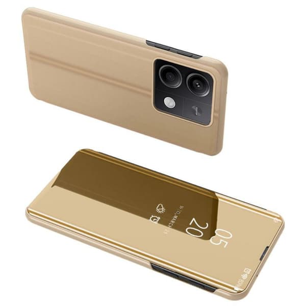 SKALO Xiaomi Redmi Note 13 Pro 5G Clear View Lompakkokotelo - Kulta