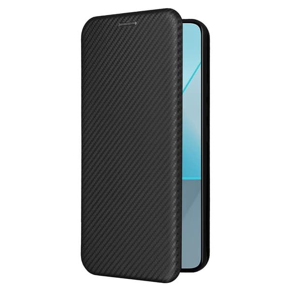 SKALO Xiaomi Redmi Note 13 Pro 5G Carbon Fiber Plånboksfodral - Svart