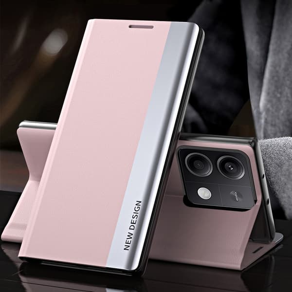 SKALO Xiaomi Redmi Note 13 Pro 5G Ultraslim PU nahkakotelo - Pinkki
