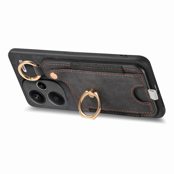 SKALO Xiaomi Redmi Note 13 Pro+ PU-læder Kortholder Cover - Sort