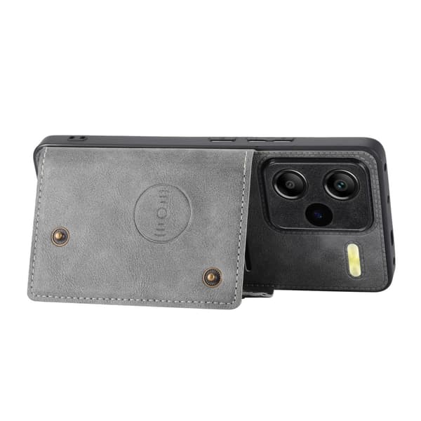 SKALO Xiaomi Redmi Note 13 Pro+ PU-nahkainen Korttikotelo - Harmaa