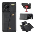 Pikkukuva 6 / 11: SKALO Xiaomi Redmi Note 13 Pro+ PU-nahkainen Korttikotelo - Musta