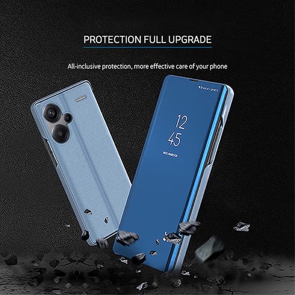 SKALO Xiaomi Redmi Note 13 Pro+ Clear View Lompakkokotelo - Ruusukulta
