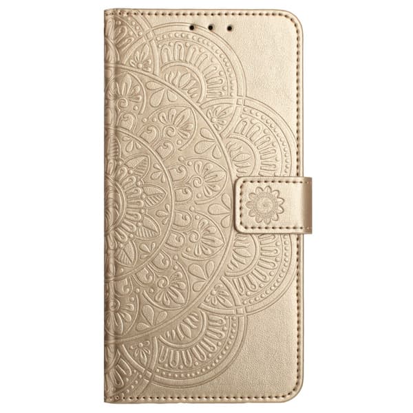 SKALO Xiaomi Redmi Note 13 Pro+ Mandala lompakkokotelo - Kulta