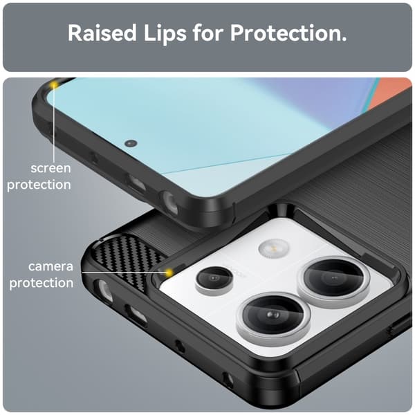 SKALO Xiaomi Redmi Note 13 Pro 5G Armor Carbon Stødsikker TPU-cover