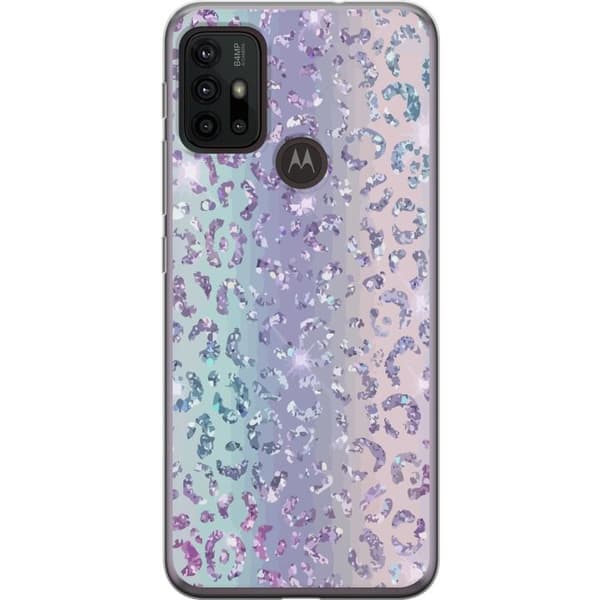Motorola Moto G30 Genomskinligt Skal Glitter Leopard