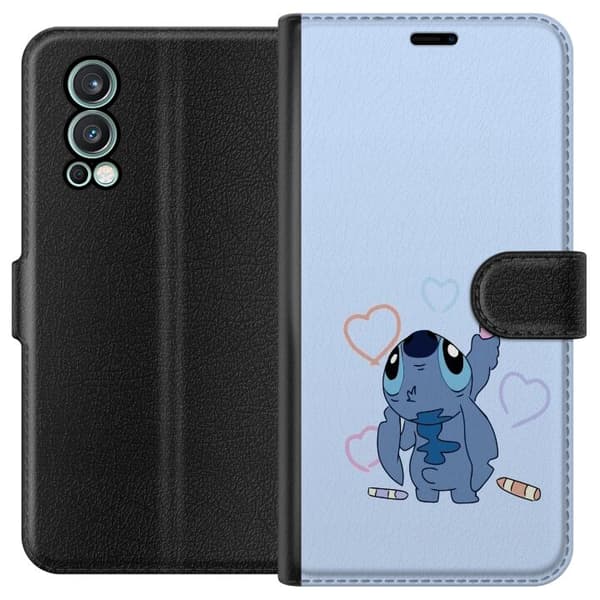 OnePlus Nord 2 5G Lompakkokotelo Stitch Sydämet