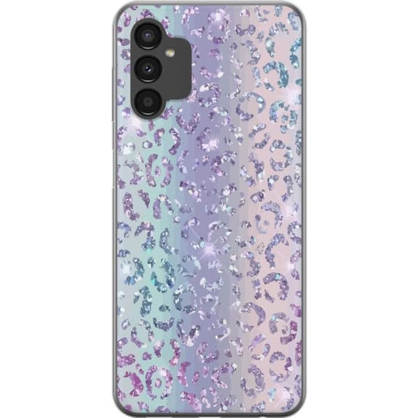 Samsung Galaxy A04s Gennemsigtig cover Glitter Leopard