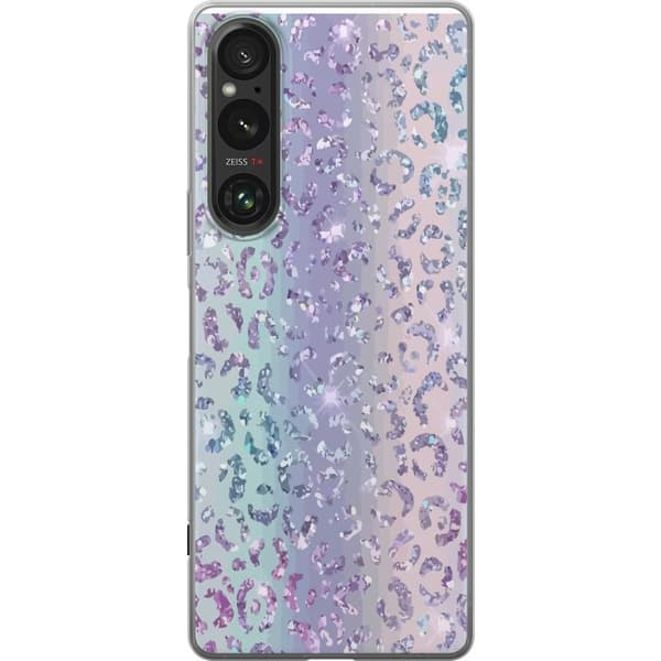 Sony Xperia 1 V Läpinäkyvä kuori Glitter Leopard