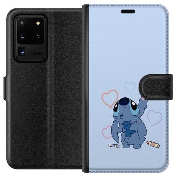 Samsung Galaxy S20 Ultra Lommeboketui Stitch Hjerter