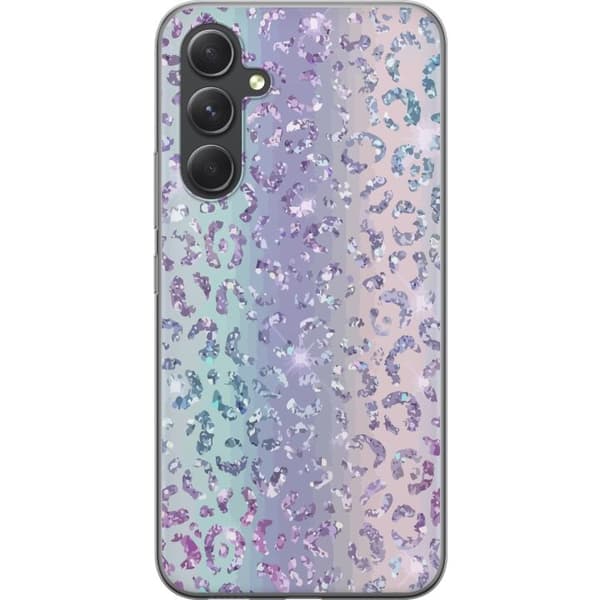 Samsung Galaxy S24 Gennemsigtig cover Glitter Leopard