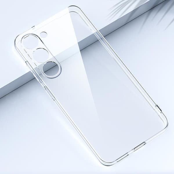 Samsung Galaxy S23+ Skal & Fyrkantig Fingerhållare - Skydd och Komfort - Silver