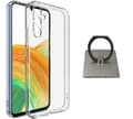 Miniatyrbillede 1 af 5: Samsung Galaxy A34 5G skal og firkantet fingerholder - beskyttelse og komfort - sølv