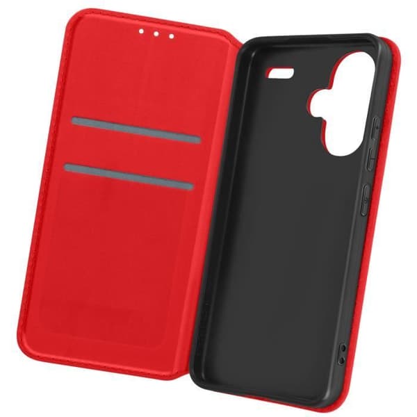 Étui AVIZAR för Xiaomi Redmi Note 13 Pro Plus - Röd - Semihård - Videostöd funktion