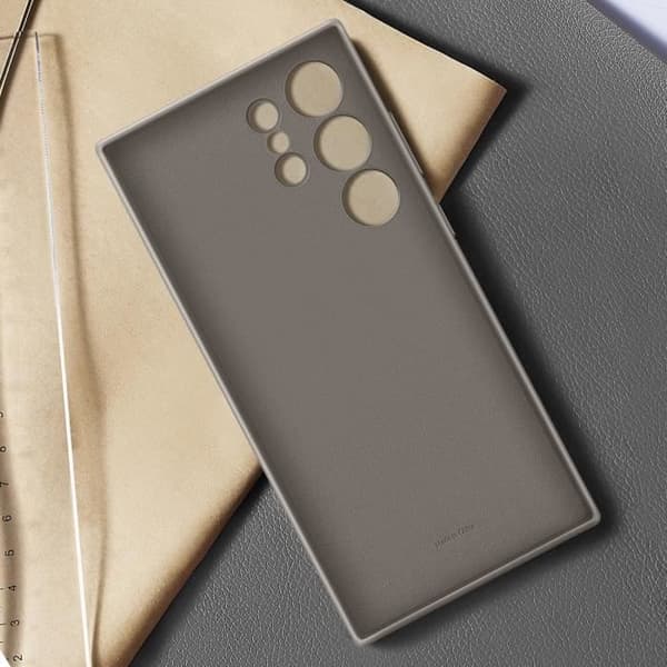 Fodral till Samsung Galaxy S24 Ultra Vegan Läderkamera Skyddad Samsung Grey
