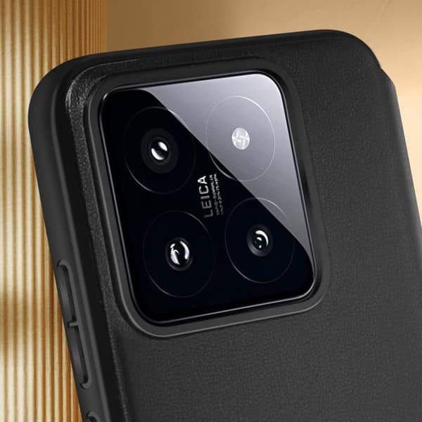 Fodral till Xiaomi 14 - XIAOMI - Svart - Skin Touch - Korthållare - Upphöjd kamera