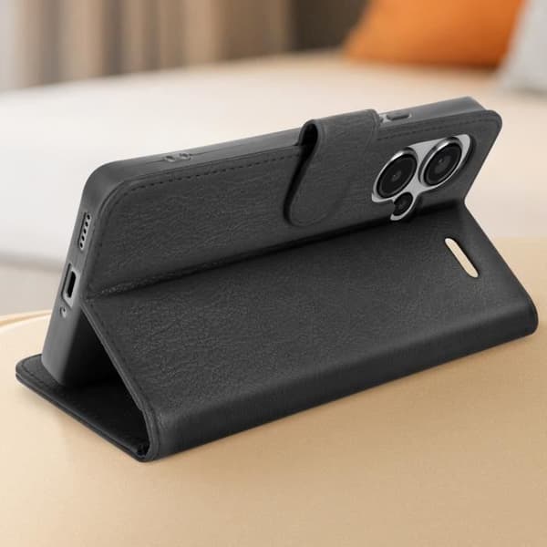 Fodral till Xiaomi Redmi Note 13 Pro Plus - AVIZAR - Chesterfield - Plånbok och videohållare - Svart