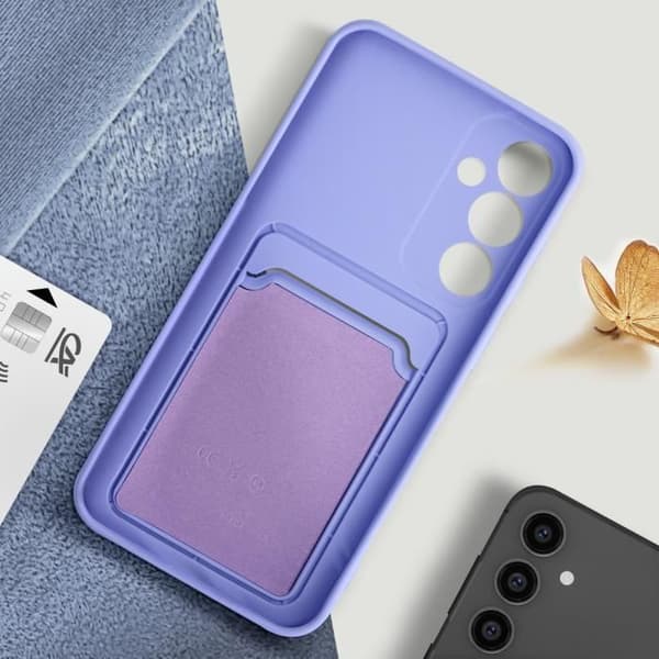 Fodral till Samsung S23 FE - AVIZAR - Mjuk - Lavendel - Korthållare - Anti-fingeravtryck