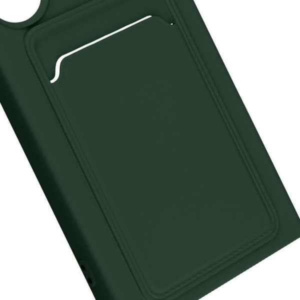 Fodral till Samsung S24 Ultra - AVIZAR - Mjuk - Mörkgrön - Korthållare - Anti-Fingeravtryck