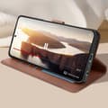 Miniatyrbild 3 av 4: Fodral till Oppo A58 - AVIZAR - Handledsrem Flip Wallet Support - Brun - Halvstyv - Syntet - Vuxen