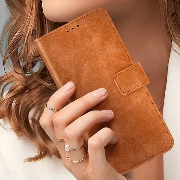 Fodral för Samsung S24 Plus Wallet Flip Video Support Camel