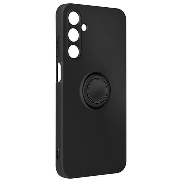 Fodral till Samsung Galaxy A25 5G - AVIZAR - Svart - Flexibelt silikon - Ringstöd