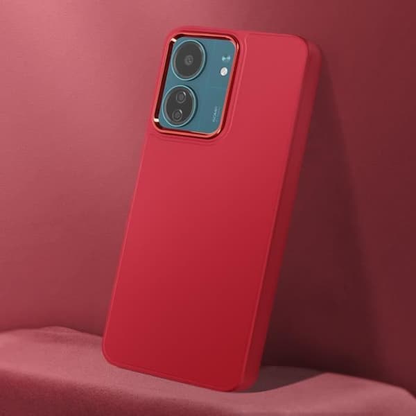 Fodral till Xiaomi Redmi 13C Silikonkamera Contour Metallic Carmine