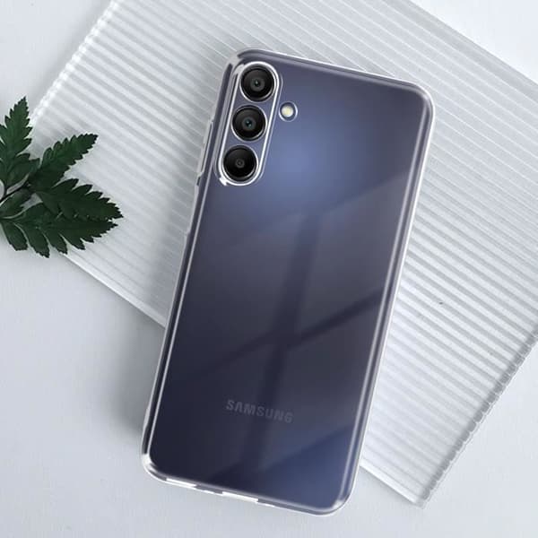 Fodral till Samsung Galaxy A15 5G - AVIZAR - Mjuk silikon - Genomskinlig - Kameraskydd