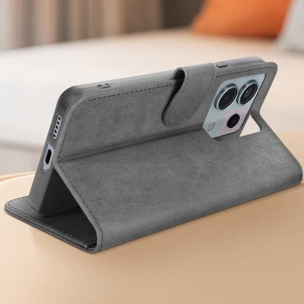 Fodral till Xiaomi Redmi Note 13 Pro 5G - AVIZAR - Chesterfield - Plånbok och videohållare - Grå