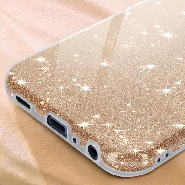 Fodral till Samsung Galaxy A25 5G - AVIZAR - Glitterfodral - Glitter - Halvstyvt - Guld