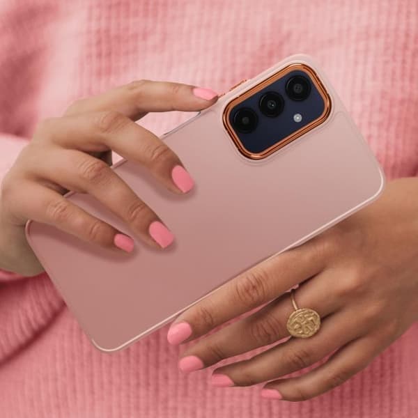 Coque - AVIZAR - Samsung Galaxy A25 5G - Silikon - Metalliserad - Puderrosa