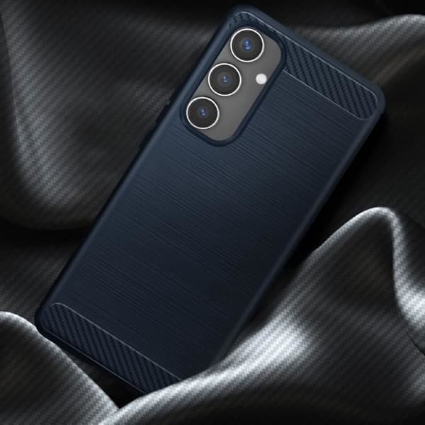 AVIZAR Samsung Galaxy A55 Flexible Carbon Effect Midnight Blue Fodral - Stötsäker förstärkta hörn