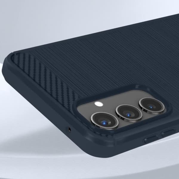 AVIZAR Samsung Galaxy A55 Flexible Carbon Effect Midnight Blue Fodral - Stötsäker förstärkta hörn