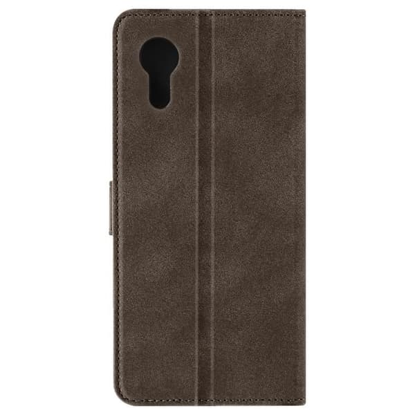 Fodral till Samsung Galaxy Xcover 7 - AVIZAR - Khazneh Collection - Videosupportplånbok - Mörkbrun