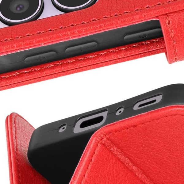 Fodral till Samsung Galaxy A35 5G - AVIZAR - Support för plånbok och video - Röd