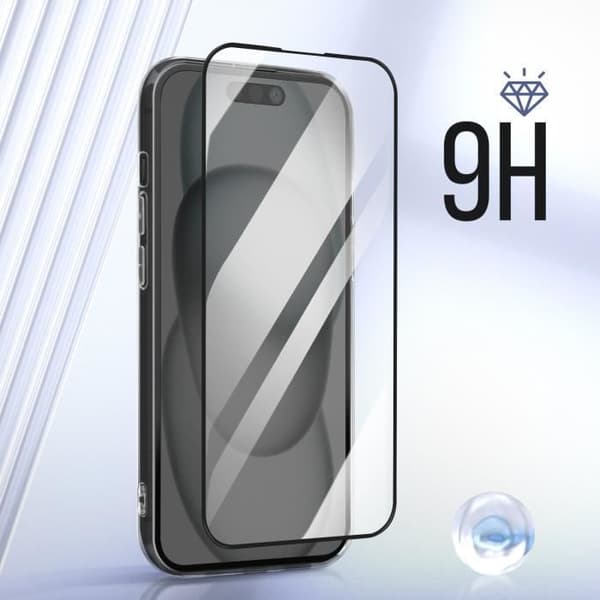 Coque - AVIZAR - iPhone 15 Plus - Silikongel - Härdat glas - Skydd 360°