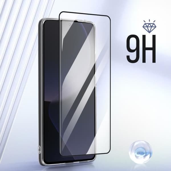 AVIZAR Fodral för Xiaomi 13T och 13T Pro - Silikongel och 9H härdat glas - Svart