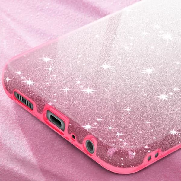 Fodral till Samsung Galaxy A05s Glitter Silikon Halvstyv Tunn Vit / Rosa