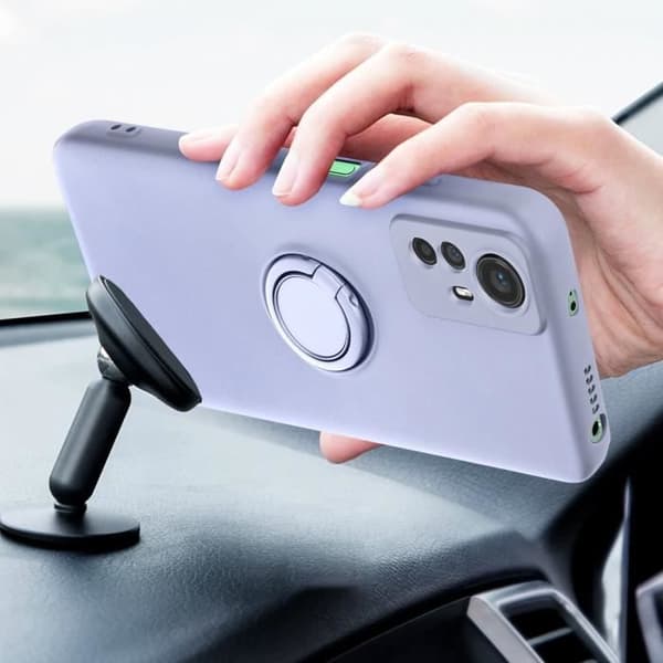 Smartphonefodral - AVIZAR - Xiaomi Redmi Note 12S - Integrerad ring - Lavendellila - Mjuk beröring