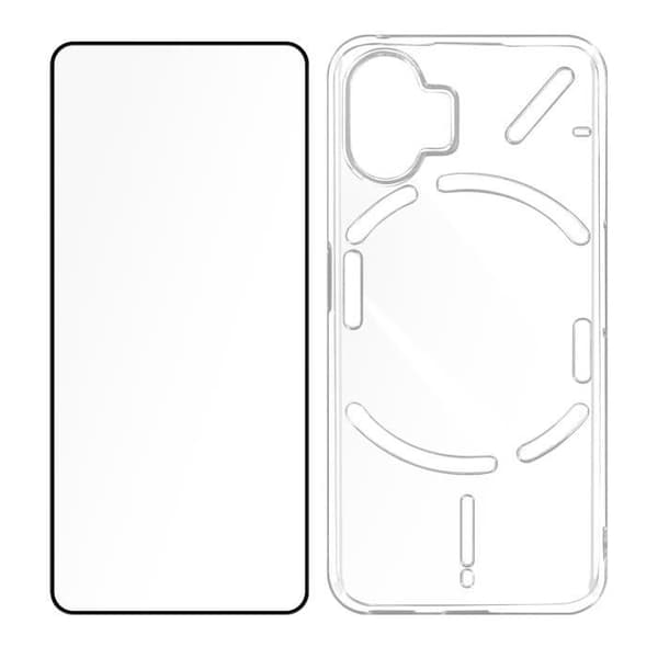 Fodral för Nothing Phone 2 Silikongel och härdat glas Fasad kant Svart