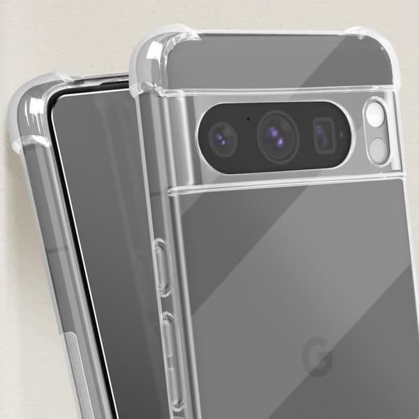 Fodral för Google Pixel 8 Pro Stötsäkra hörn + 9H härdat glas Transparent