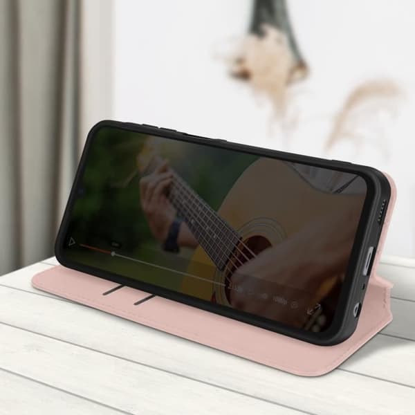 Fodral till Galaxy A05s - AVIZAR - Classic Edition - Korthållare - Videostöd - Magnetisk - Rosa