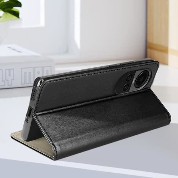 Fodral till Oppo Reno 10 och Reno 10 Pro - AVIZAR - Funktion för plånboksställ - Svart