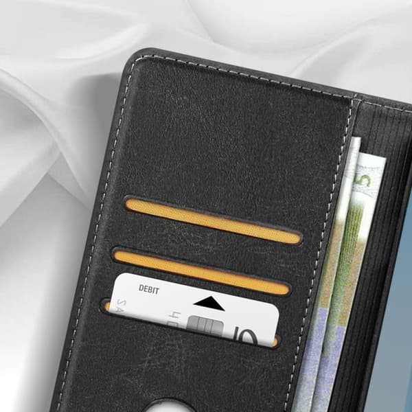 Plånboksfodral för OnePlus 12 och 12R Magnetisk flikstöd Svart